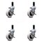 Service Caster 3 Inch Thermoplastic Wheel 1-1/8 Inch Expanding Stem Caster with Brakes, 4PK SCC-EX05S310-TPRS-SLB-118-4 - alternate 1